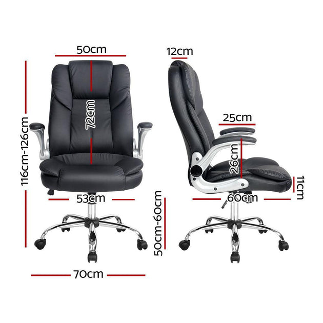 Buy Artiss Executive Office Chair Leather Tilt Black discounted | Products On Sale Australia