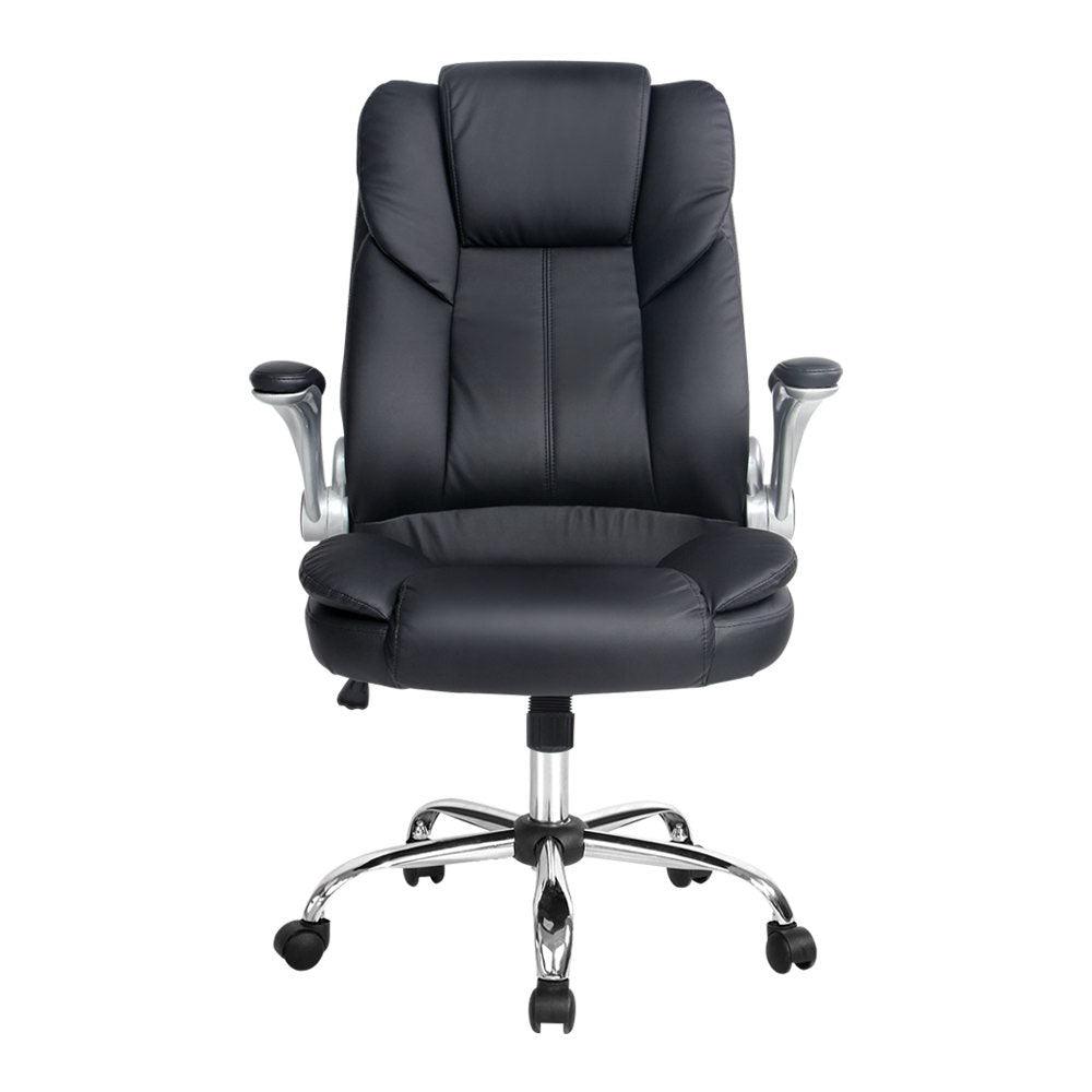 Buy Artiss Executive Office Chair Leather Tilt Black discounted | Products On Sale Australia