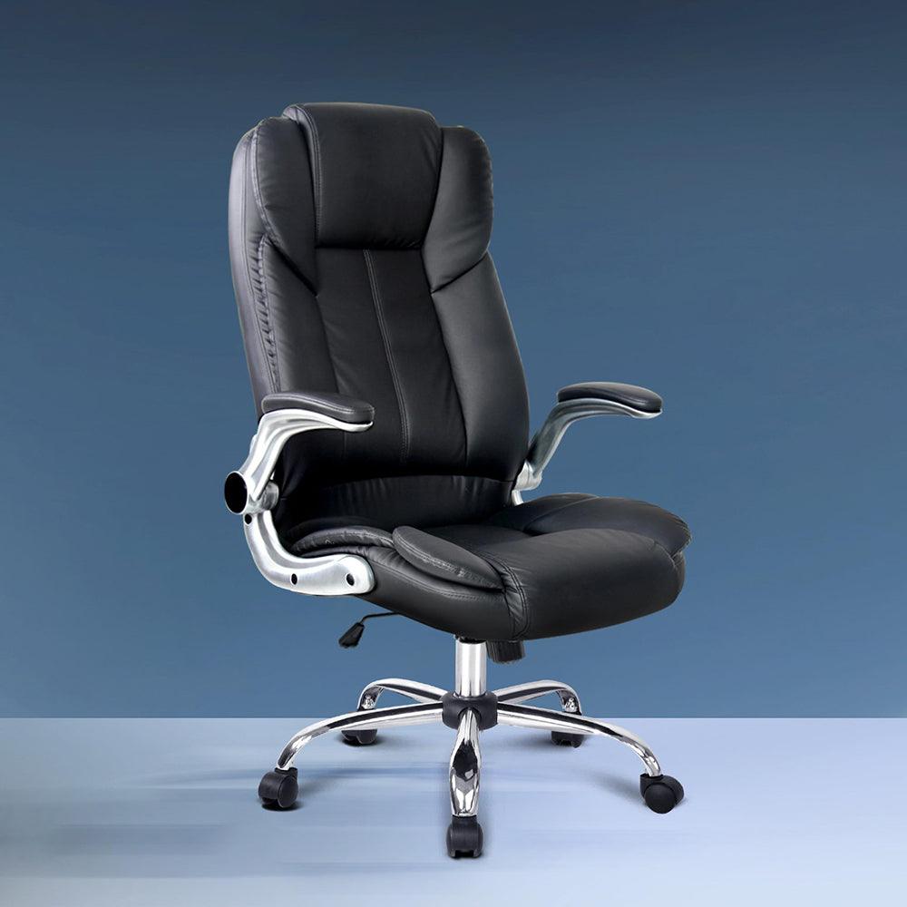 Buy Artiss Executive Office Chair Leather Tilt Black discounted | Products On Sale Australia