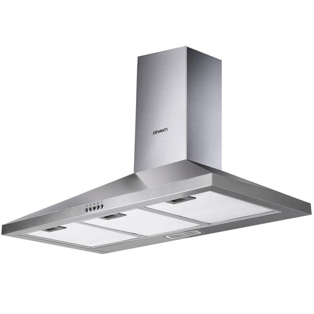 Buy Devanti 900mm Range Hood 90cm Rangehood Stainless Steel discounted | Products On Sale Australia