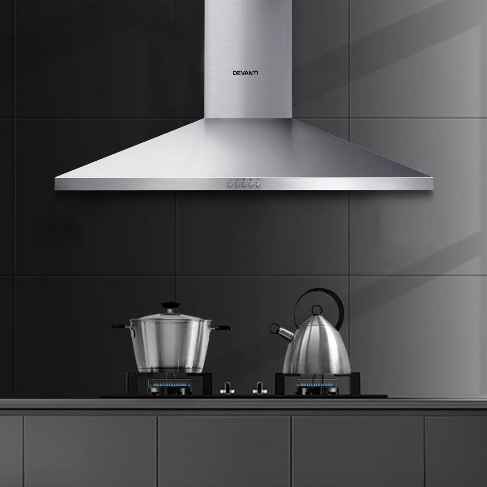 Buy Devanti 900mm Range Hood 90cm Rangehood Stainless Steel discounted | Products On Sale Australia