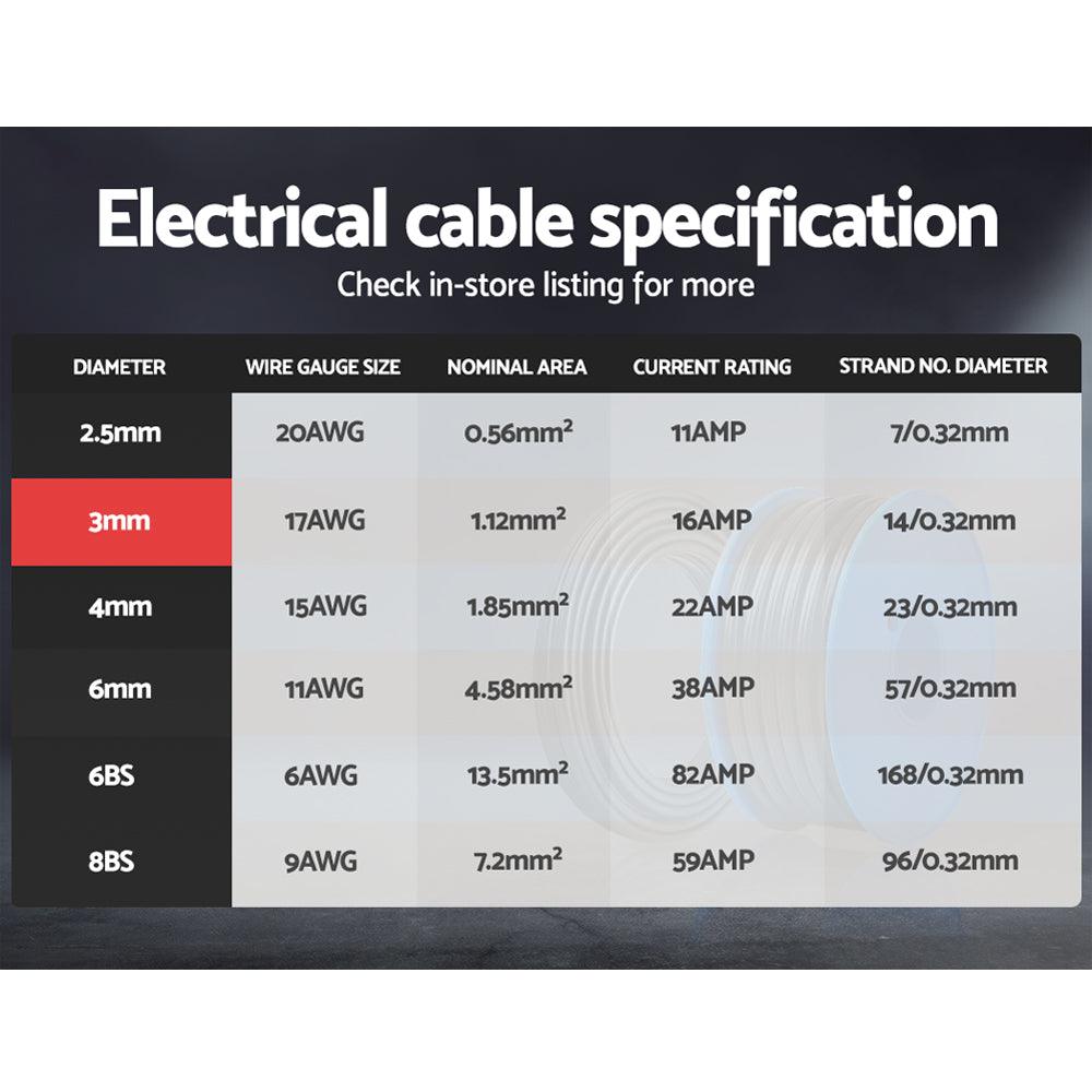 Buy Giantz 3MM 30M Twin Core Wire Electrical Cable Extension Car 450V 2 Sheath discounted | Products On Sale Australia