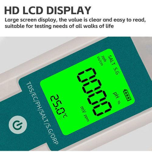 Buy 7 In 1 PH Meter TDS/EC/Salt/Temp Water Quality Monitor Tester Pen Pool Aquarium discounted | Products On Sale Australia