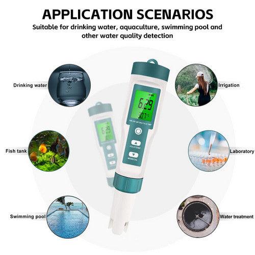 Buy 7 In 1 PH Meter TDS/EC/Salt/Temp Water Quality Monitor Tester Pen Pool Aquarium discounted | Products On Sale Australia