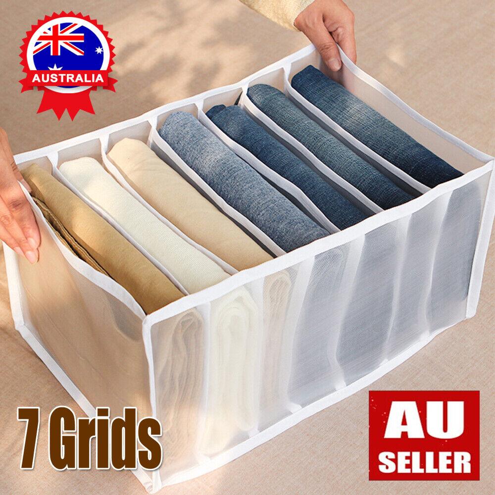 Buy 7 Grids Mesh Foldable Clothes Storage Jeans Pants Organizer Clothes Organizer discounted | Products On Sale Australia