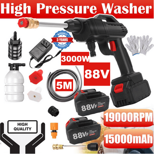 Buy 88V Cordless Electric High Pressure Washer Water Spray Gun Car Cleaner 2 Battery discounted | Products On Sale Australia