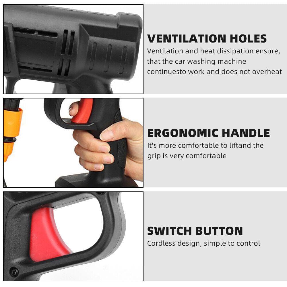 Buy 88V Cordless Electric High Pressure Washer Water Spray Gun Car Cleaner 2 Battery discounted | Products On Sale Australia