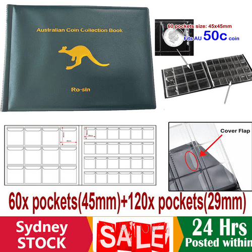 Buy 180 Coin Holder Collection Storage Collecting Money Penny Pockets Album Book AU discounted | Products On Sale Australia