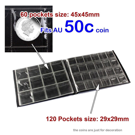 Buy 180 Coin Holder Collection Storage Collecting Money Penny Pockets Album Book AU discounted | Products On Sale Australia