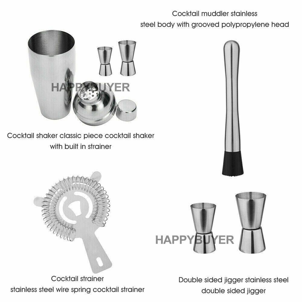 Buy 20Pcs Cocktail Shaker Set 750ml Martini Strainer Bartender Kit Bar Spirits Maker discounted | Products On Sale Australia