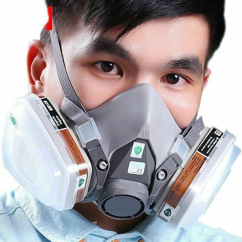 Buy 7 IN 1 Gas Mask Full Face Respirator Paint Spray Chemical Facepiece Reusable AU discounted | Products On Sale Australia