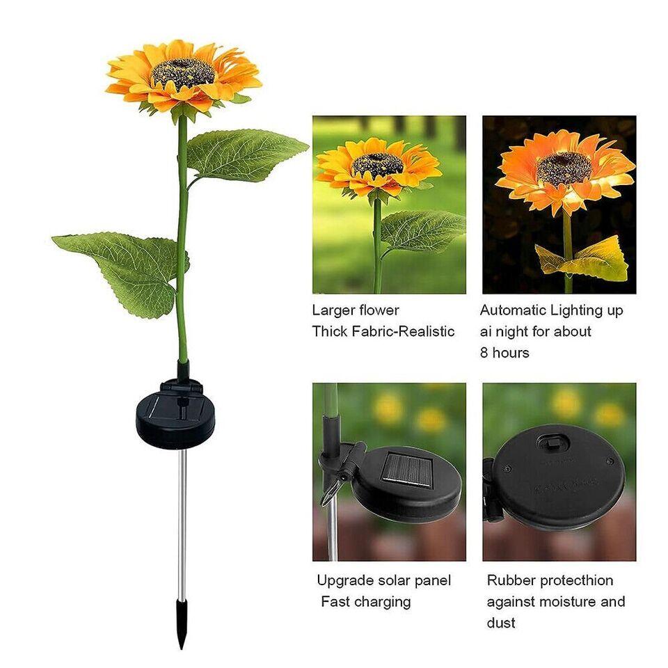 Buy LED Solar Sunflower Lights Flower Lamp Landscape Lawn Path Garden AU Day discounted | Products On Sale Australia
