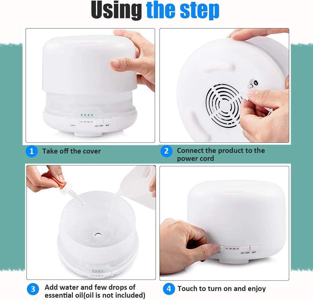 Buy Aroma Aromatherapy Diffuser LED Oil Ultrasonic Air Humidifier Purifier 500ML white discounted | Products On Sale Australia