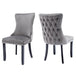 Buy 4x Velvet Upholstered Dining Chairs Tufted Wingback Side Chair with Studs Trim Solid Wood Legs for Kitchen discounted | Products On Sale Australia