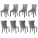 Buy 8x Velvet Upholstered Dining Chairs Tufted Wingback Side Chair with Studs Trim Solid Wood Legs for Kitchen discounted | Products On Sale Australia