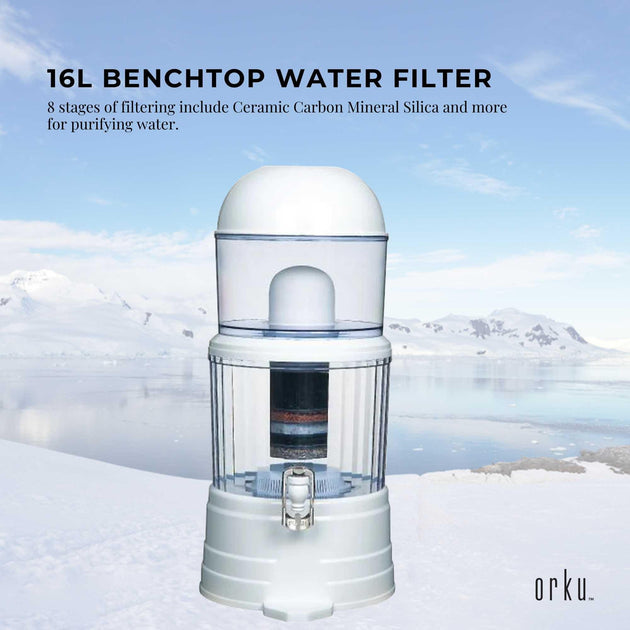 Buy 16L Benchtop 8 Stage Water Filter - Ceramic Carbon Mineral Stone Silica Purifier discounted | Products On Sale Australia