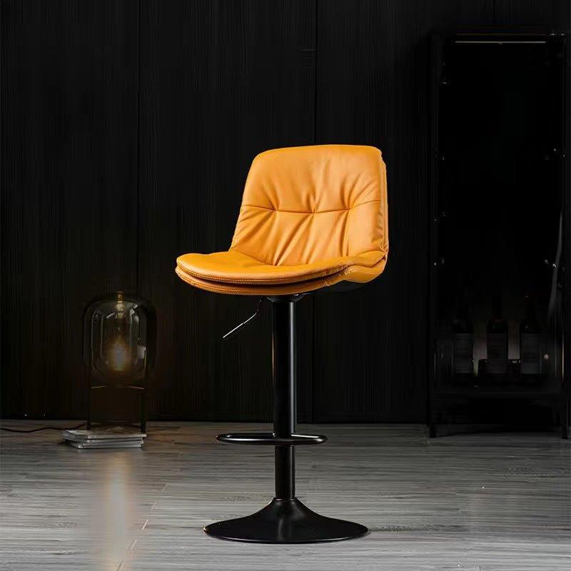 Buy Bar Stools Kitchen Bar Stool Leather Barstools Swivel Gas Lift Counter Chairs x2 BS8406 Orange discounted | Products On Sale Australia