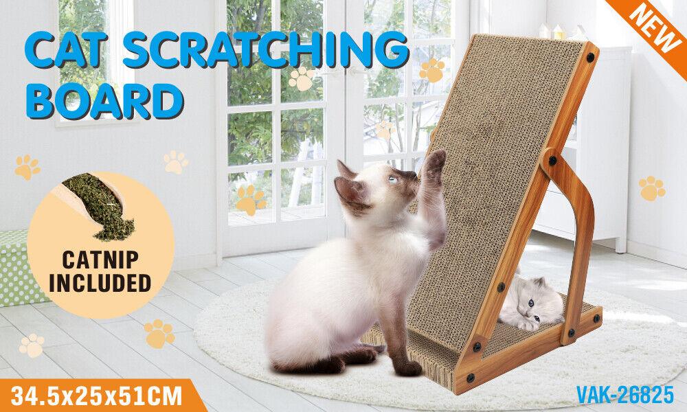 Buy VaKa Cat Scratching Scratcher Board Cat Tree Pad Lounge Toy Corrugated Cardboard discounted | Products On Sale Australia