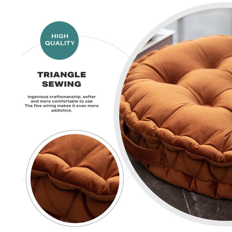 Buy Luxury Round Pouf Tatami Cushion Meditation Floor Mat with Handle discounted | Products On Sale Australia