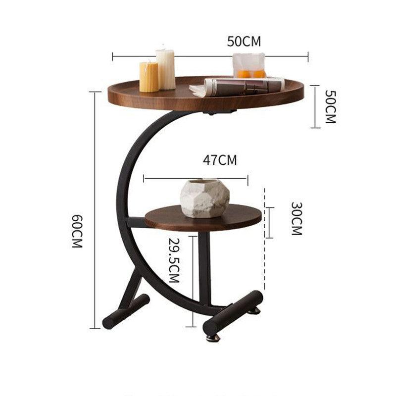 Buy 2 Tier End Table Sofa Side End Table Round Nightstand with Sturdy Metal Frame discounted | Products On Sale Australia