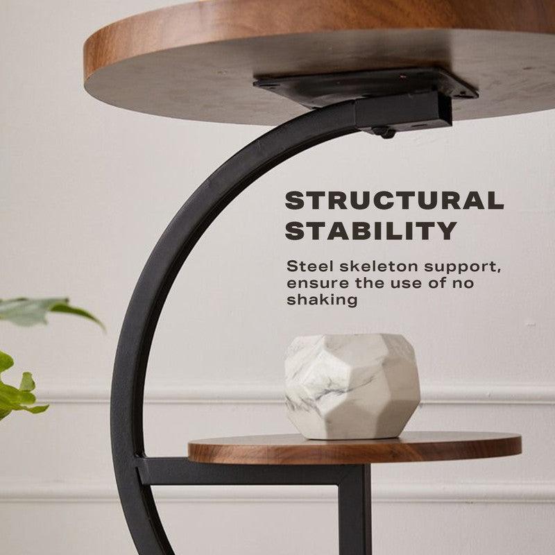 Buy 2 Tier End Table Sofa Side End Table Round Nightstand with Sturdy Metal Frame discounted | Products On Sale Australia