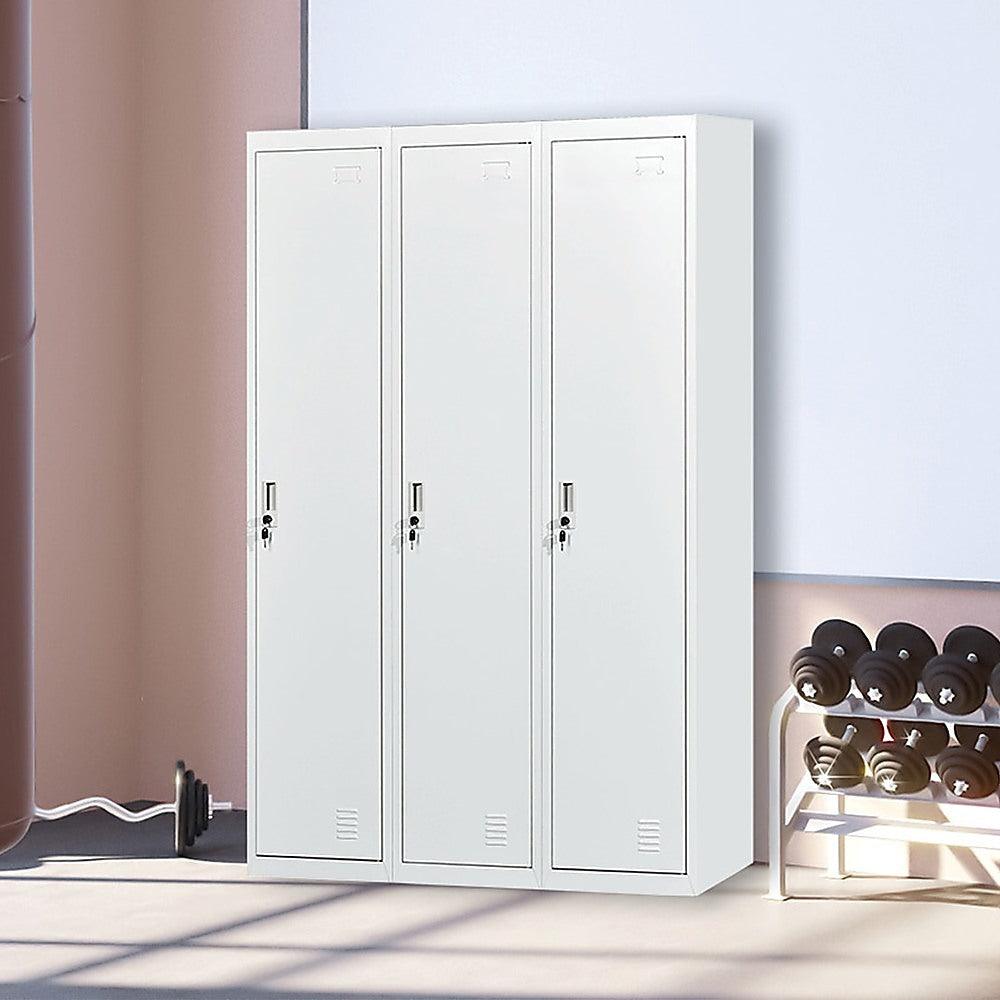 Buy Three-Door Side by Side Office Gym Shed Storage Locker discounted | Products On Sale Australia