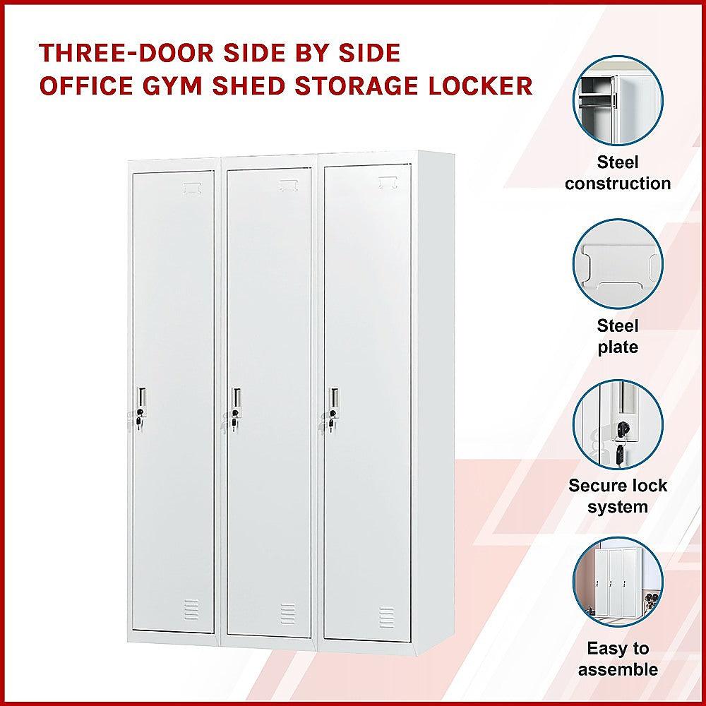 Buy Three-Door Side by Side Office Gym Shed Storage Locker discounted | Products On Sale Australia