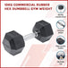 Buy 10KG Commercial Rubber Hex Dumbbell Gym Weight discounted | Products On Sale Australia