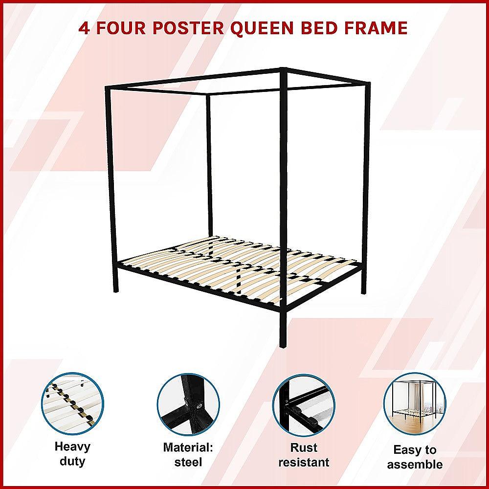 Buy 4 Four Poster Queen Bed Frame discounted | Products On Sale Australia