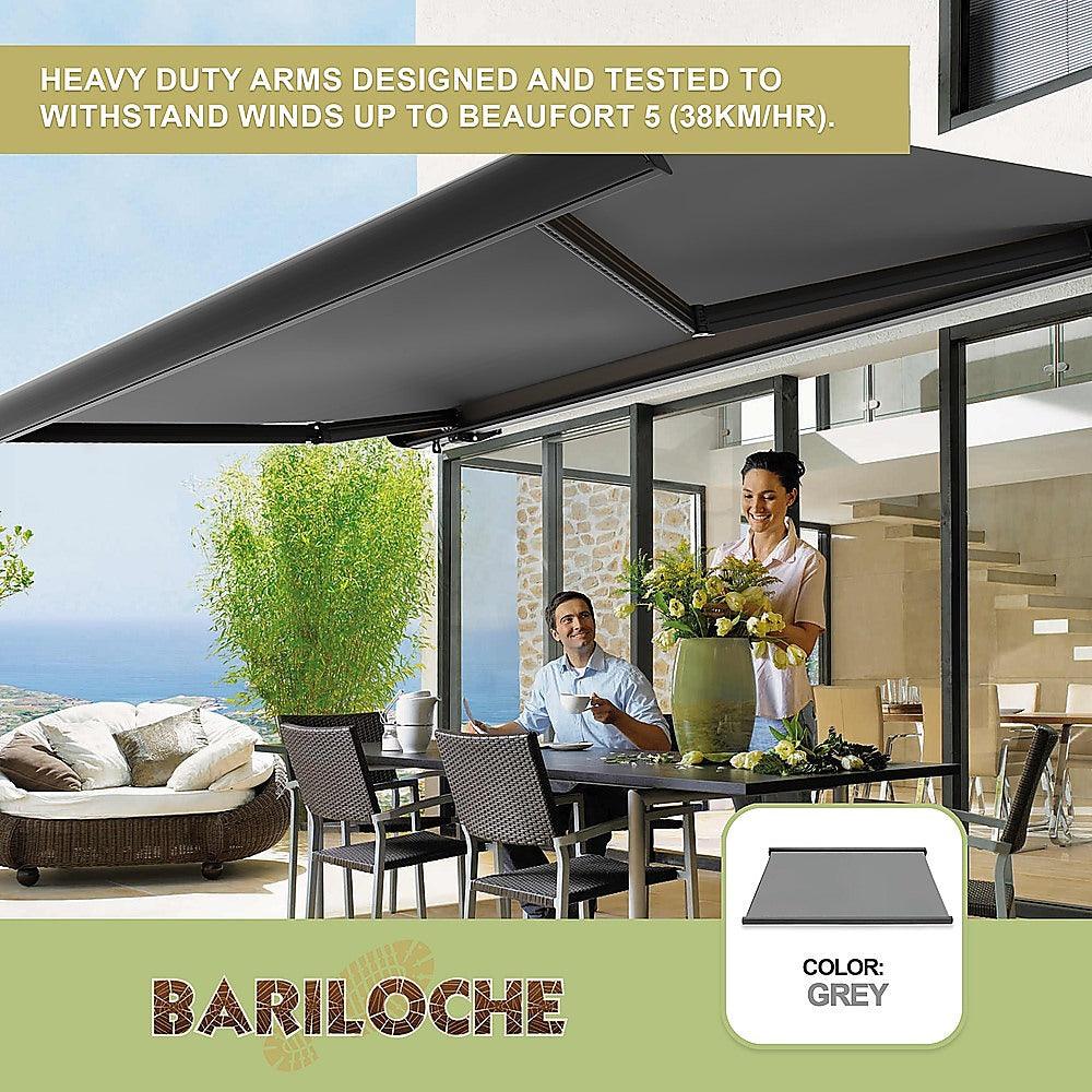 Buy 5.0m x 3.0m Retractable Folding Arm Awning Heavy Duty Full Cassette Motorised discounted | Products On Sale Australia