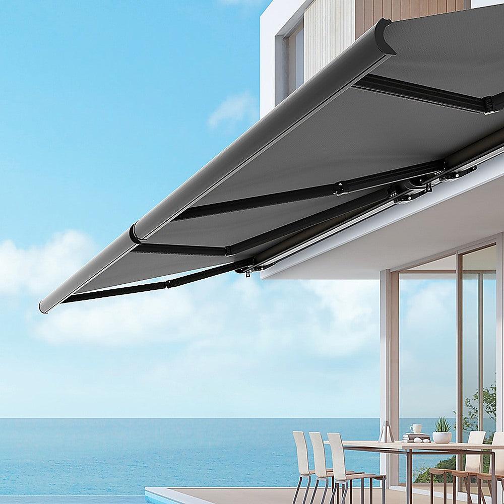 Buy 5.0m x 3.0m Retractable Folding Arm Awning Heavy Duty Full Cassette Motorised discounted | Products On Sale Australia