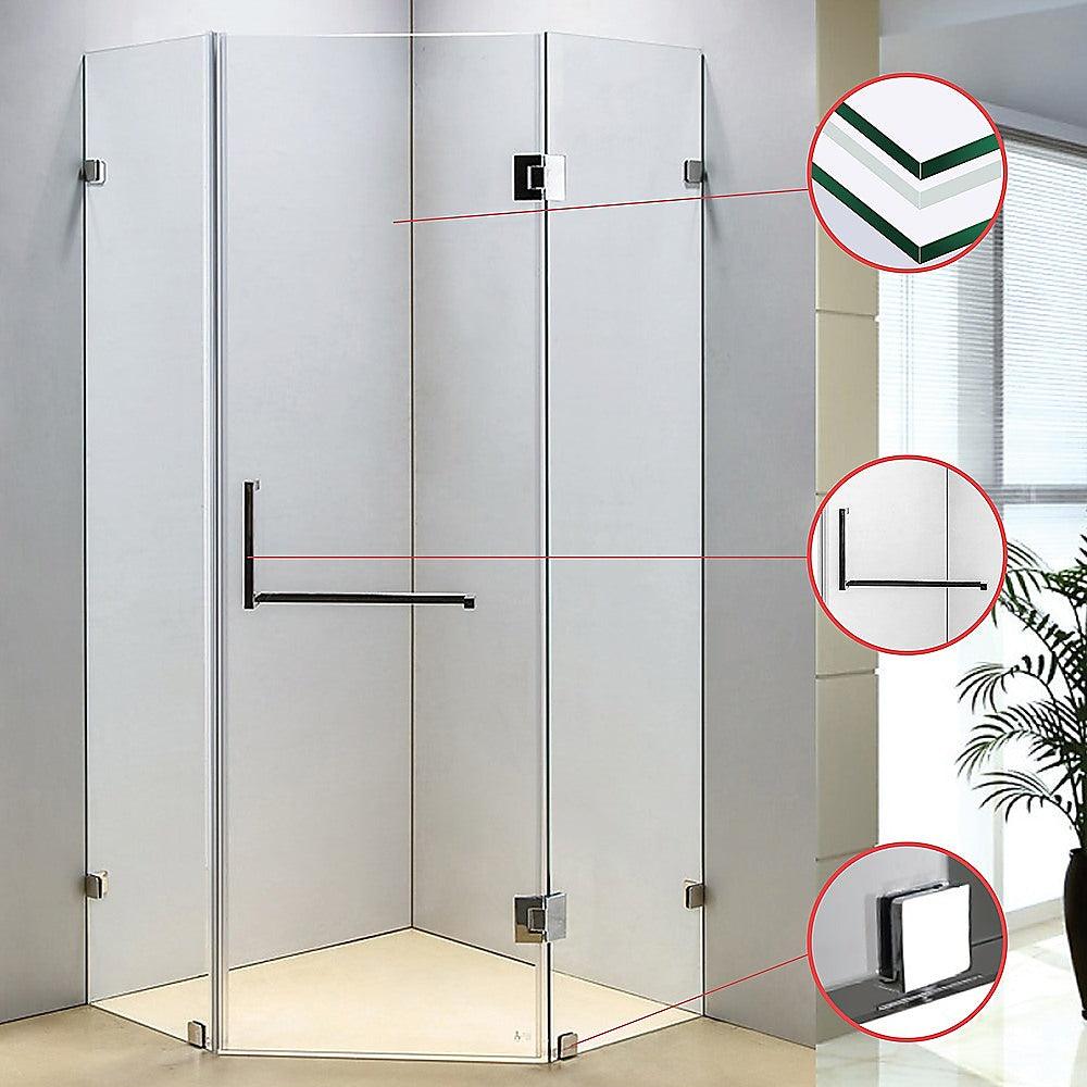 Buy 900 x 900mm Frameless 10mm Glass Shower Screen By Della Francesca discounted | Products On Sale Australia