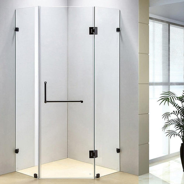 Buy 900 x 900mm Frameless 10mm Glass Shower Screen By Della Francesca discounted | Products On Sale Australia