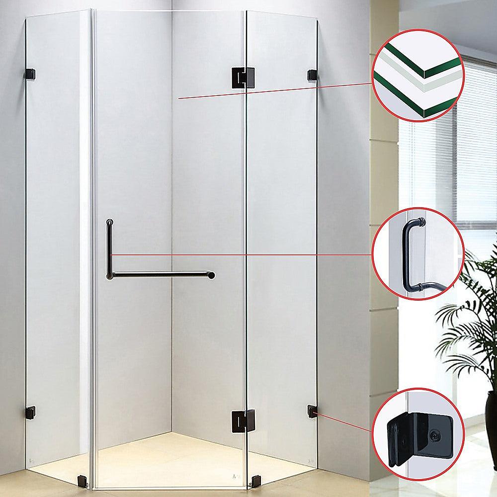 Buy 900 x 900mm Frameless 10mm Glass Shower Screen By Della Francesca discounted | Products On Sale Australia