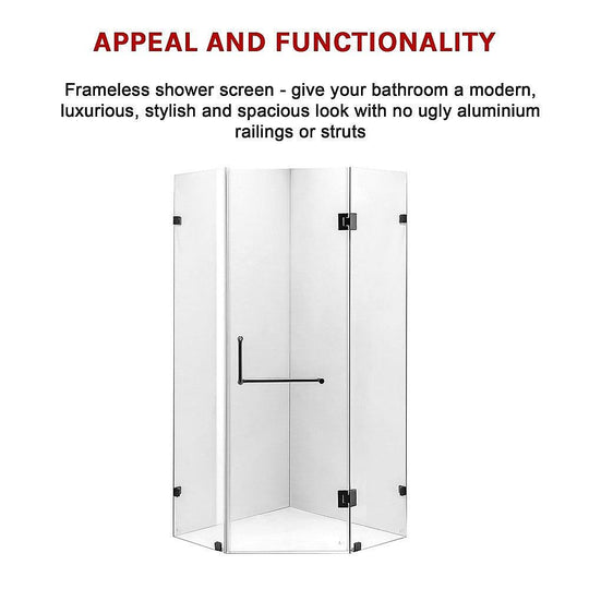 Buy 900 x 900mm Frameless 10mm Glass Shower Screen By Della Francesca discounted | Products On Sale Australia