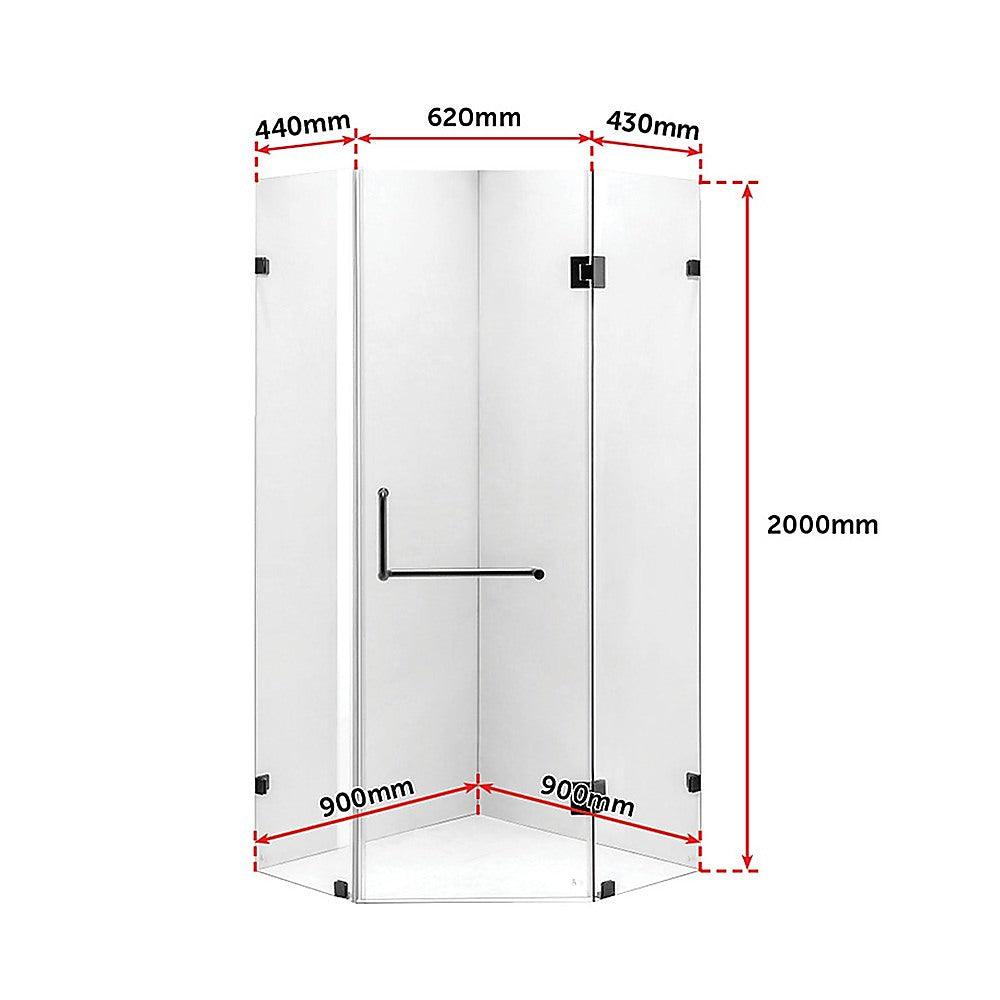 Buy 900 x 900mm Frameless 10mm Glass Shower Screen By Della Francesca discounted | Products On Sale Australia