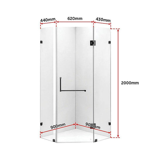 Buy 900 x 900mm Frameless 10mm Glass Shower Screen By Della Francesca discounted | Products On Sale Australia