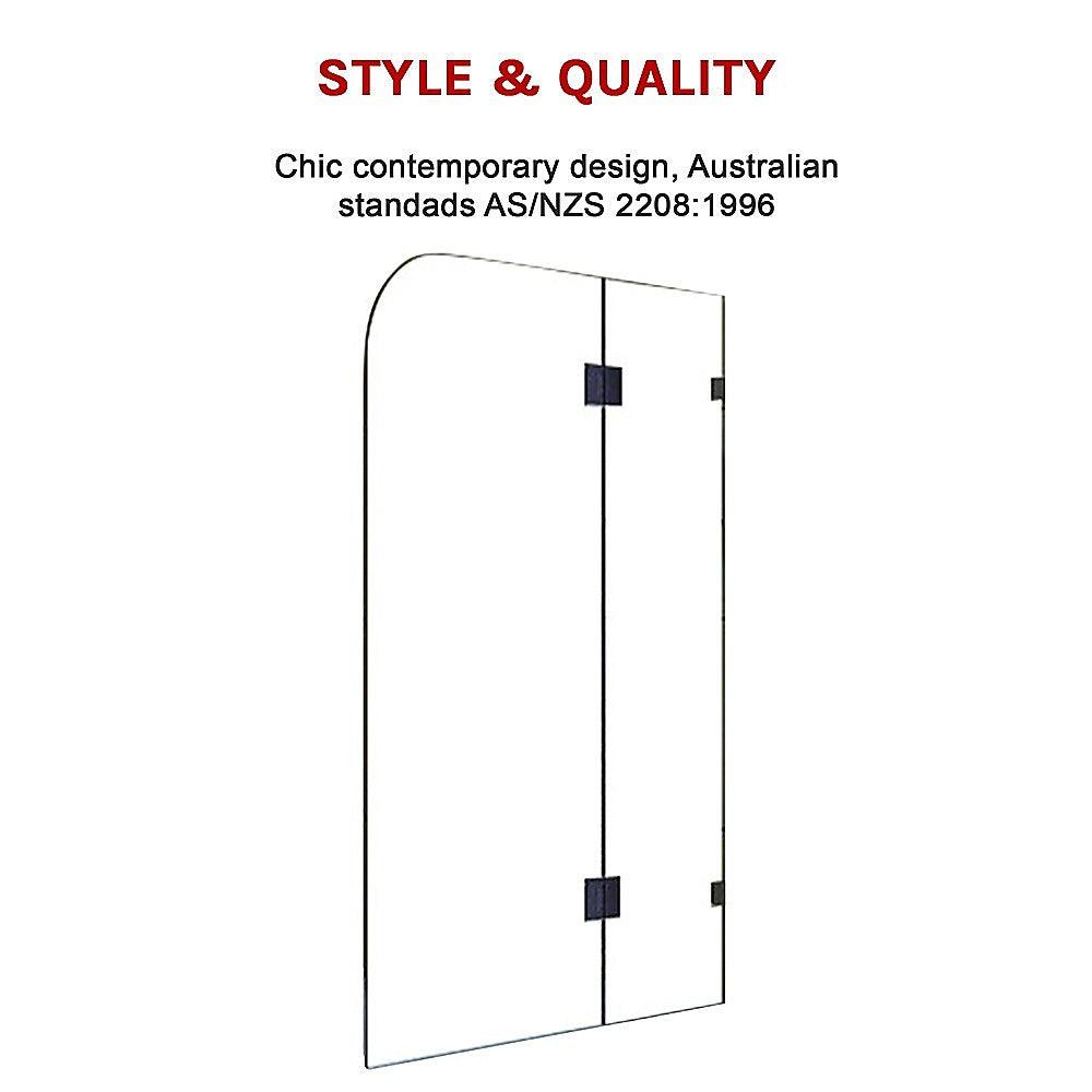 Buy 1200 x 1450mm Frameless Bath Panel 10mm Glass Shower Screen By Della Francesca discounted | Products On Sale Australia