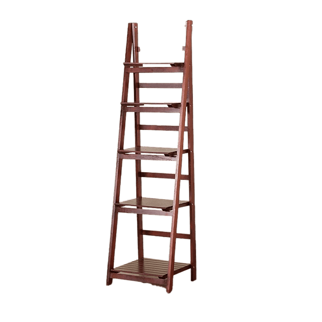 Buy 5 Tier Wooden Ladder Shelf Stand Storage Book Shelves Shelving Display Rack discounted | Products On Sale Australia