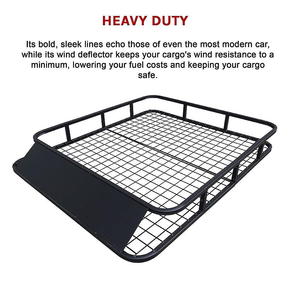 Buy Universal Roof Rack Basket - Car Luggage Carrier Steel Cage Vehicle Cargo discounted | Products On Sale Australia