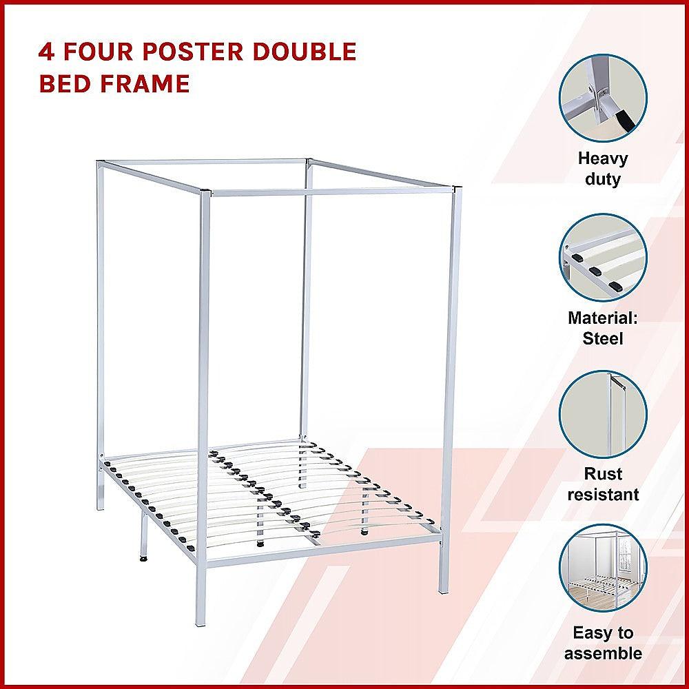 Buy 4 Four Poster Double Bed Frame discounted | Products On Sale Australia