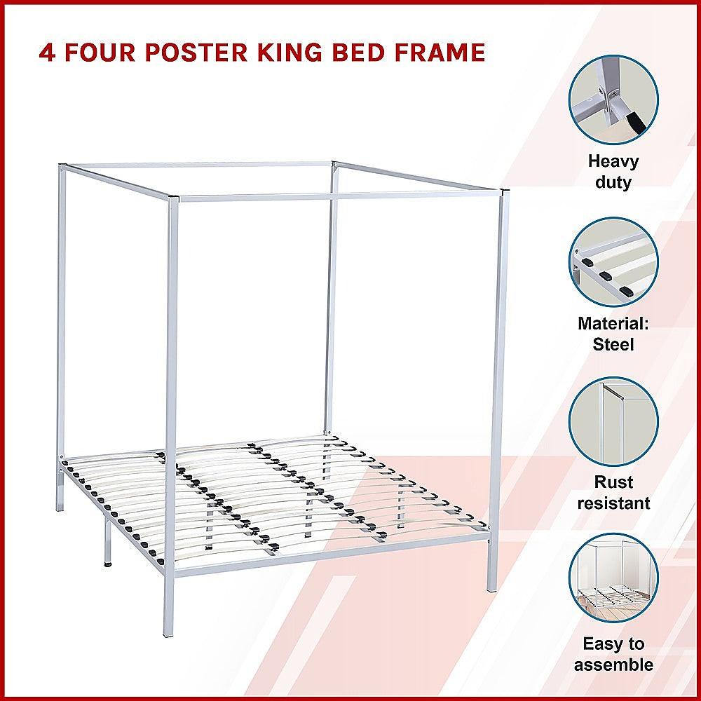 Buy 4 Four Poster King Bed Frame discounted | Products On Sale Australia