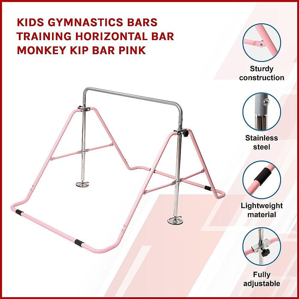 Buy Kids Gymnastics Bars Training Horizontal Bar Monkey Kip Bar Pink discounted | Products On Sale Australia