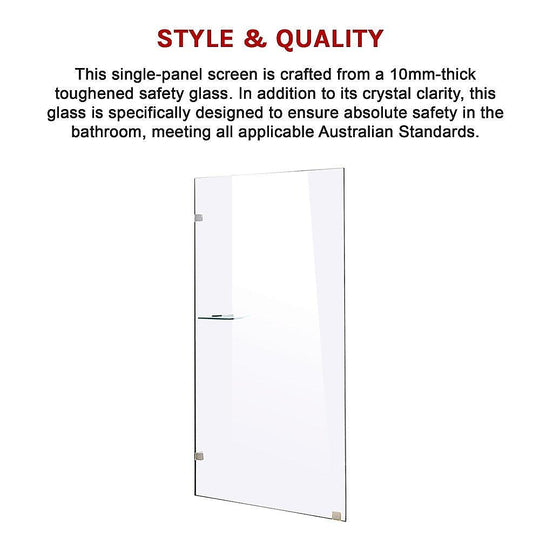 Buy 900 x 2100mm Frameless 10mm Safety Glass Shower Screen discounted | Products On Sale Australia