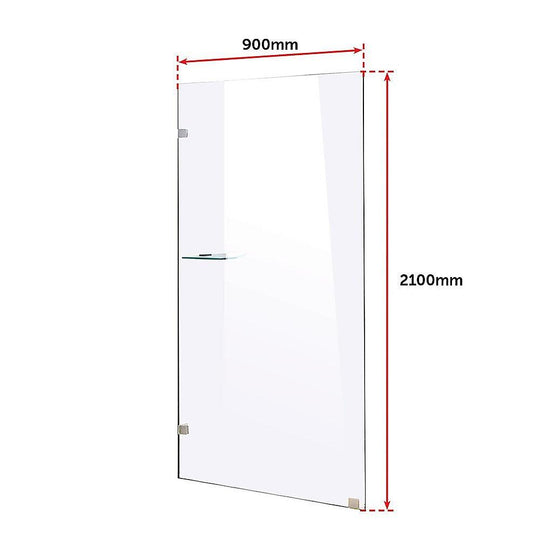 Buy 900 x 2100mm Frameless 10mm Safety Glass Shower Screen discounted | Products On Sale Australia