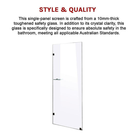 Buy 700 x 2100mm Frameless 10mm Safety Glass Shower Screen discounted | Products On Sale Australia