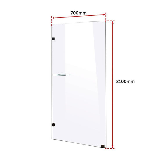 Buy 700 x 2100mm Frameless 10mm Safety Glass Shower Screen discounted | Products On Sale Australia