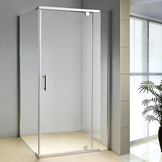 Buy Shower Screen 1200x700x1900mm Framed Safety Glass Pivot Door By Della Francesca discounted | Products On Sale Australia