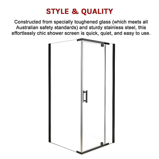 Buy Shower Screen 900x900x1900mm Framed Safety Glass Pivot Door By Della Francesca discounted | Products On Sale Australia