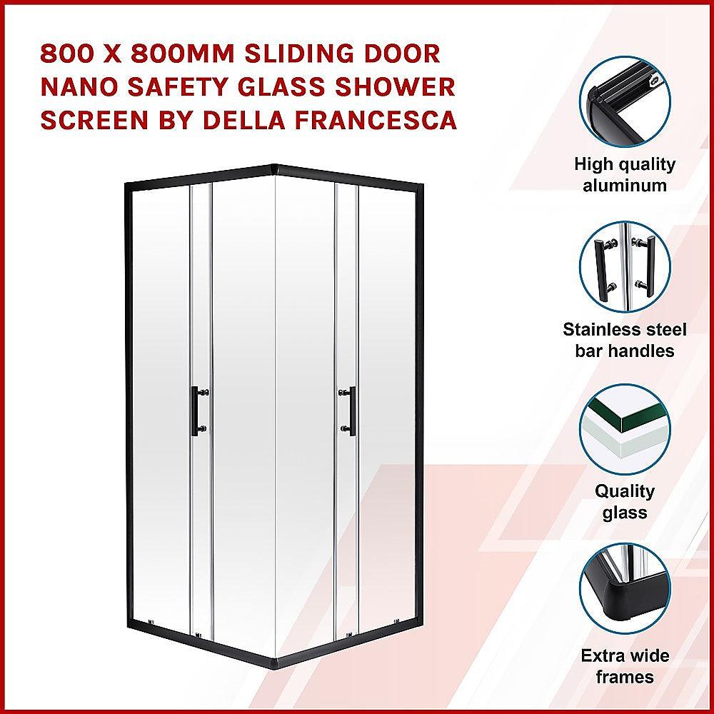 Buy 800 x 800mm Sliding Door Nano Safety Glass Shower Screen By Della Francesca discounted | Products On Sale Australia